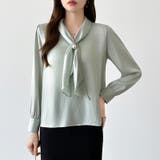 【アクセいらずで華やぐ】パール付きブラウス ボウタイブラウス ブラウス | COCOMOMO | 詳細画像14 