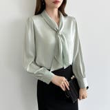 【アクセいらずで華やぐ】パール付きブラウス ボウタイブラウス ブラウス | COCOMOMO | 詳細画像18 