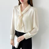 【アクセいらずで華やぐ】パール付きブラウス ボウタイブラウス ブラウス | COCOMOMO | 詳細画像21 