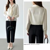 【アクセいらずで華やぐ】パール付きブラウス ボウタイブラウス ブラウス | COCOMOMO | 詳細画像22 