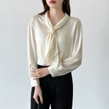 【アクセいらずで華やぐ】パール付きブラウス ボウタイブラウス ブラウス | COCOMOMO | 詳細画像25 