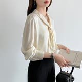 【アクセいらずで華やぐ】パール付きブラウス ボウタイブラウス ブラウス | COCOMOMO | 詳細画像26 