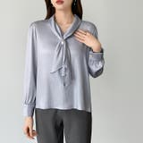 【アクセいらずで華やぐ】パール付きブラウス ボウタイブラウス ブラウス | COCOMOMO | 詳細画像32 