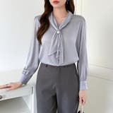 【アクセいらずで華やぐ】パール付きブラウス ボウタイブラウス ブラウス | COCOMOMO | 詳細画像36 