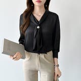 【アクセいらずで華やぐ】パール付きブラウス ボウタイブラウス ブラウス | COCOMOMO | 詳細画像47 