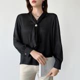 【アクセいらずで華やぐ】パール付きブラウス ボウタイブラウス ブラウス | COCOMOMO | 詳細画像54 