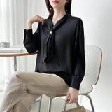 【アクセいらずで華やぐ】パール付きブラウス ボウタイブラウス ブラウス | COCOMOMO | 詳細画像55 