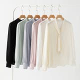 【アクセいらずで華やぐ】パール付きブラウス ボウタイブラウス ブラウス | COCOMOMO | 詳細画像57 