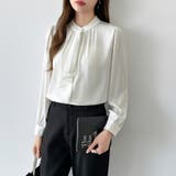 【フロントドレープで結ばず即 華やか】 スカーフタイブラウス | COCOMOMO | 詳細画像12 