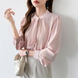 【フロントドレープで結ばず即 華やか】 スカーフタイブラウス | COCOMOMO | 詳細画像28 