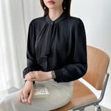 【フロントドレープで結ばず即 華やか】 スカーフタイブラウス | COCOMOMO | 詳細画像46 