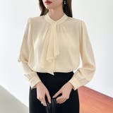 【フロントドレープで結ばず即 華やか】 スカーフタイブラウス | COCOMOMO | 詳細画像9 