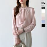 ライトピンク | 【フロントドレープで結ばず即 華やか】 スカーフタイブラウス | COCOMOMO