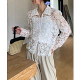 【刺繍レースで上品に透かす】レースブラウス キャミソールセット 総レース | COCOMOMO | 詳細画像14 