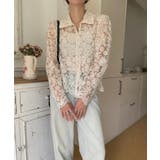 【刺繍レースで上品に透かす】レースブラウス キャミソールセット 総レース | COCOMOMO | 詳細画像2 