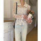 【刺繍レースで上品に透かす】レースブラウス キャミソールセット 総レース | COCOMOMO | 詳細画像5 