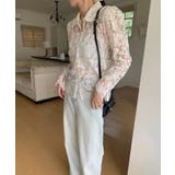 【刺繍レースで上品に透かす】レースブラウス キャミソールセット 総レース | COCOMOMO | 詳細画像6 