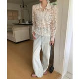 【刺繍レースで上品に透かす】レースブラウス キャミソールセット 総レース | COCOMOMO | 詳細画像8 