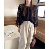 【透け感レイヤード】レースブラウス キャミソールセット 前後2WAY | COCOMOMO | 詳細画像17 