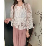 【透け感レイヤード】レースブラウス キャミソールセット 前後2WAY | COCOMOMO | 詳細画像23 