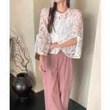 【透け感レイヤード】レースブラウス キャミソールセット 前後2WAY | COCOMOMO | 詳細画像26 