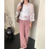 【透け感レイヤード】レースブラウス キャミソールセット 前後2WAY | COCOMOMO | 詳細画像27 