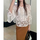 【透け感レイヤード】レースブラウス キャミソールセット 前後2WAY | COCOMOMO | 詳細画像3 