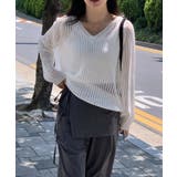 メッシュニット 透かし編み サマーニット | COCOMOMO | 詳細画像10 