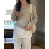 メッシュニット 透かし編み サマーニット | COCOMOMO | 詳細画像14 