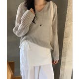 メッシュニット 透かし編み サマーニット | COCOMOMO | 詳細画像15 