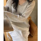 メッシュニット 透かし編み サマーニット | COCOMOMO | 詳細画像16 