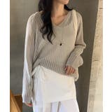 メッシュニット 透かし編み サマーニット | COCOMOMO | 詳細画像17 