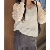 メッシュニット 透かし編み サマーニット | COCOMOMO | 詳細画像1 