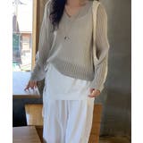 メッシュニット 透かし編み サマーニット | COCOMOMO | 詳細画像19 