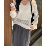 メッシュニット 透かし編み サマーニット | COCOMOMO | 詳細画像2 