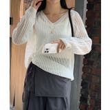 メッシュニット 透かし編み サマーニット | COCOMOMO | 詳細画像4 