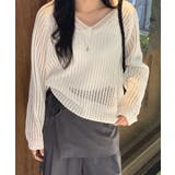 メッシュニット 透かし編み サマーニット | COCOMOMO | 詳細画像5 