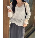 メッシュニット 透かし編み サマーニット | COCOMOMO | 詳細画像6 