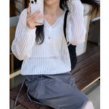 メッシュニット 透かし編み サマーニット | COCOMOMO | 詳細画像7 