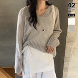 ライトグレー | メッシュニット 透かし編み サマーニット | COCOMOMO