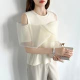 2wayリボンモチーフトップス オフショル風 ノースリーブ | COCOMOMO | 詳細画像34 