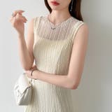 【インナーキャミソールセット】 ノースリーブワンピース シアーワンピース | COCOMOMO | 詳細画像6 