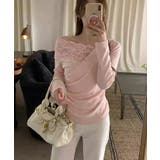 肩出しレースで視線ひとり占め。オフショルレーストップス オフショルダー ワンショ… | COCOMOMO | 詳細画像10