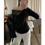 肩出しレースで視線ひとり占め。オフショルレーストップス オフショルダー ワンショ… | COCOMOMO | 詳細画像8