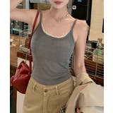 リブ×レースの最旬見せキャミ フロントレースキャミソール カップ付きキャミソール | COCOMOMO | 詳細画像18 