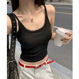 リブ×レースの最旬見せキャミ フロントレースキャミソール カップ付きキャミソール | COCOMOMO | 詳細画像20 