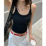 リブ×レースの最旬見せキャミ フロントレースキャミソール カップ付きキャミソール | COCOMOMO | 詳細画像23 