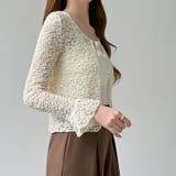 【ぽこぽこ立体レース】 シアーレースカーディガン カーディガン | COCOMOMO | 詳細画像3 