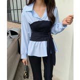 テクいらずでメリハリシルエット ビスチェドッキングシャツ コルセット風 | COCOMOMO | 詳細画像10 