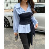 テクいらずでメリハリシルエット ビスチェドッキングシャツ コルセット風 | COCOMOMO | 詳細画像11 